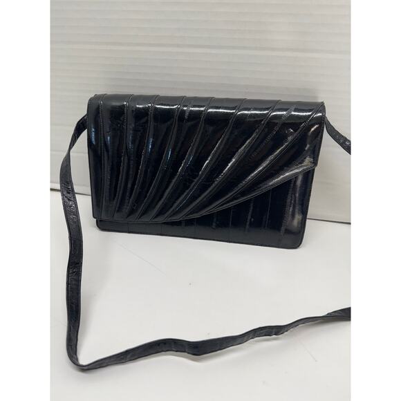 Vintage Black Eel Skin Purse with Adjustable and Removable Strap - Picture 1 of 8